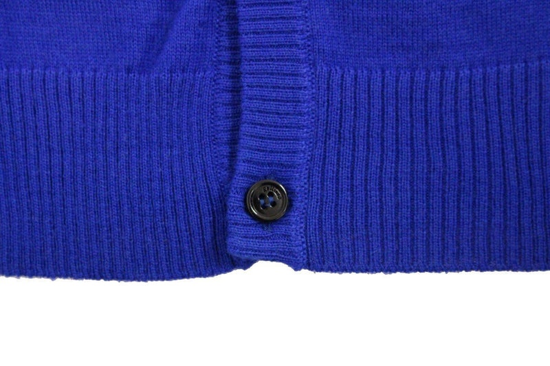 Blue wool cardigan sweater