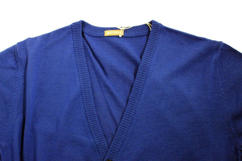 Blue wool cardigan sweater