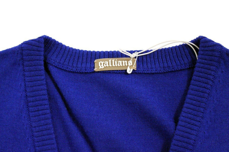 Blue wool cardigan sweater