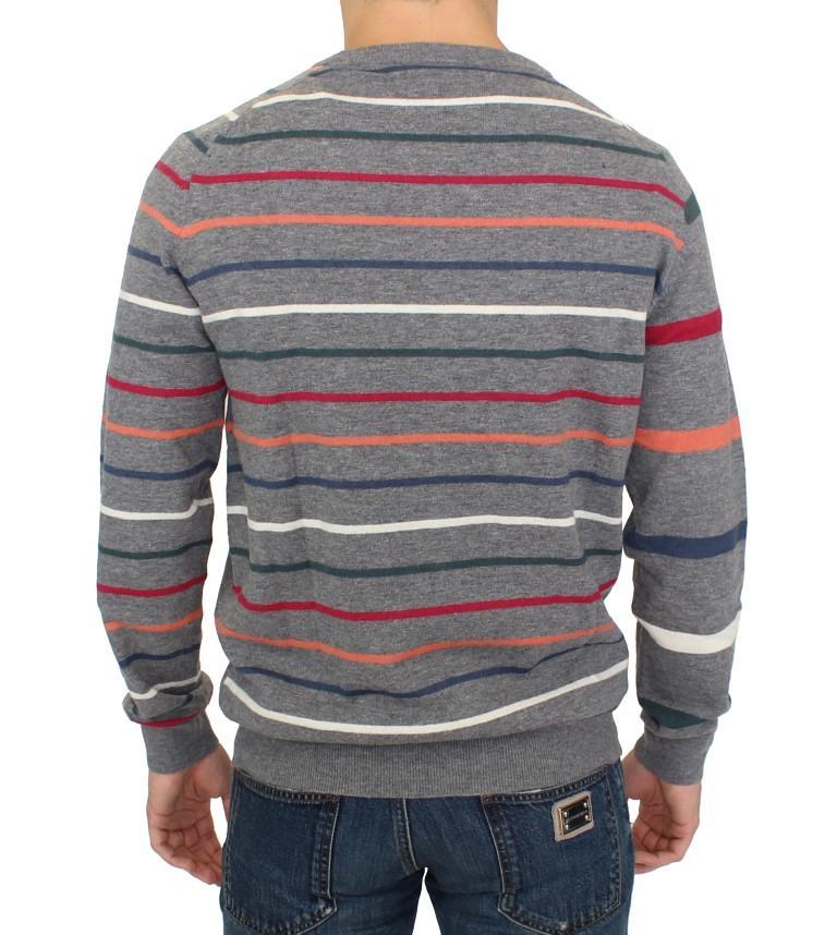 Multicolor stripes wool cardigan sweater
