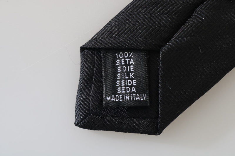 Gray Silk Patterned Tie