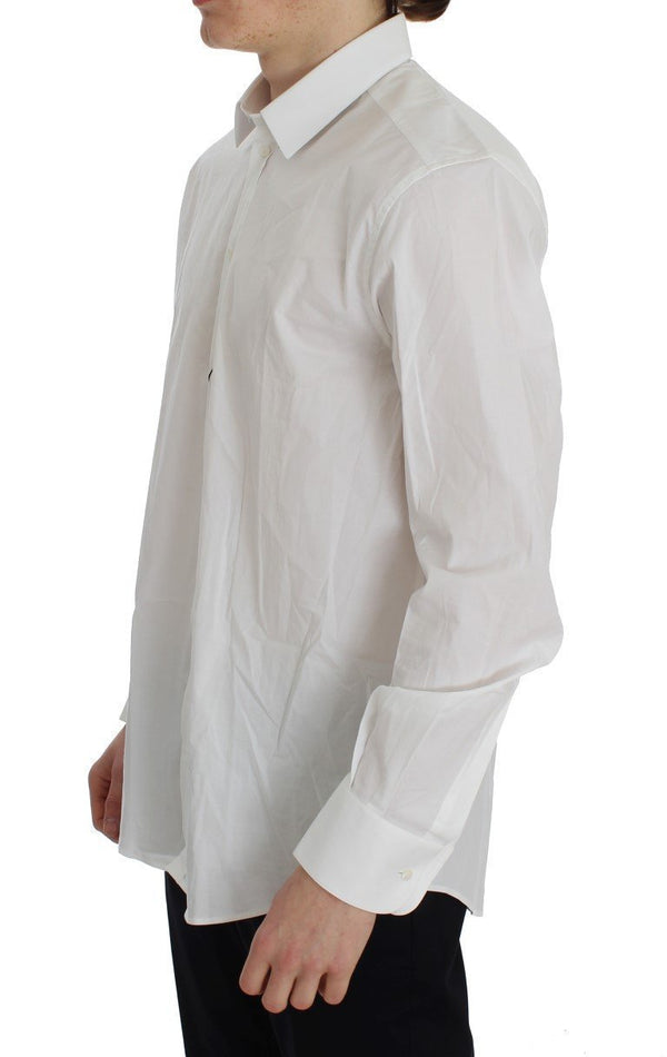 White Cotton Stretch Slim Fit MARTINI Shirt