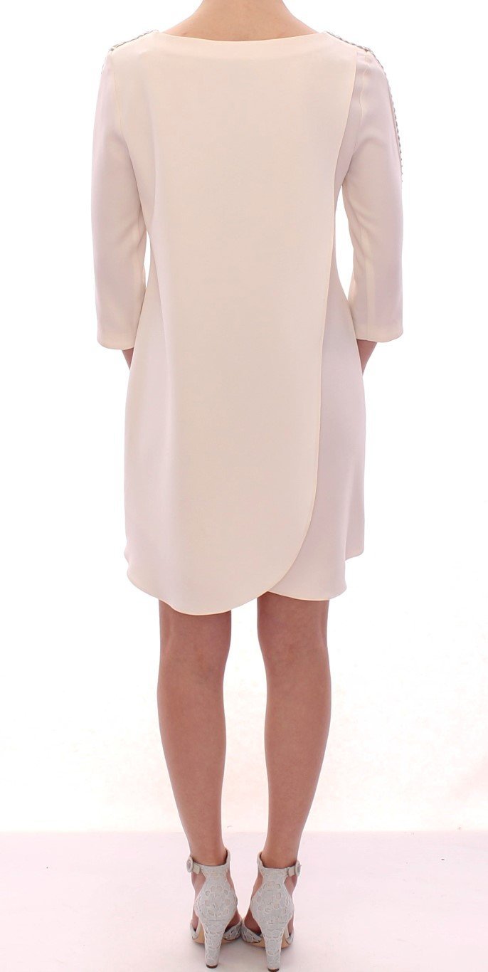 White Cream Studded Tunic Dress