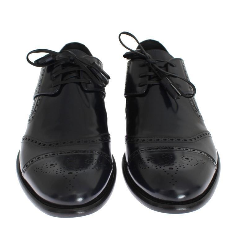 Blue Leather Dress Oxford Wingtip Shoes