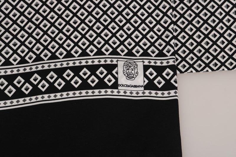 Black White Silk Logo Scarf
