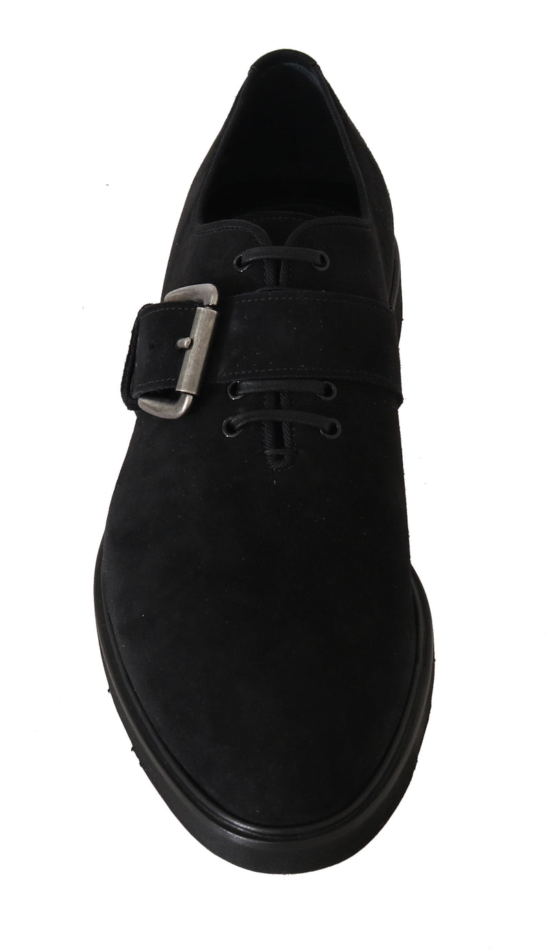 Black Suede Monkstrap Dress Formal Shoes