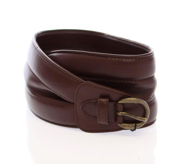 Brown Leather Logo Waist Belt