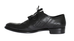 Black Leather Dress Oxford Wingtip Shoes