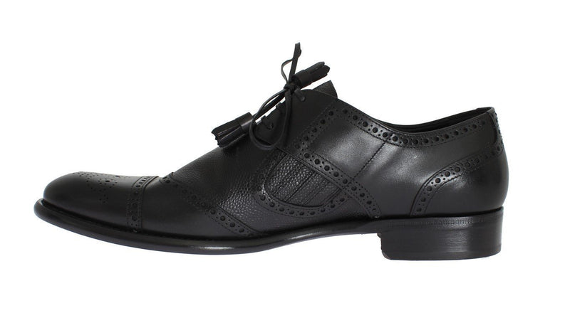 Black Leather Dress Oxford Wingtip Shoes