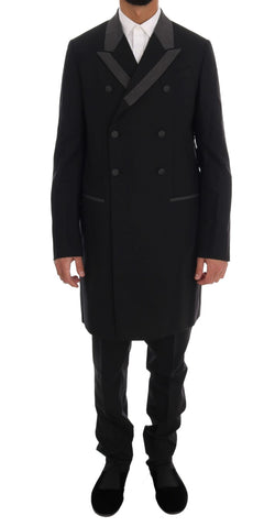 Black Wool Stretch 3 Piece Two Button Suit