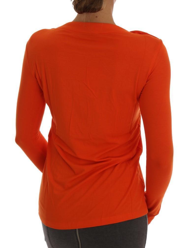 Orange Baroque Stretch Pullover Sweater