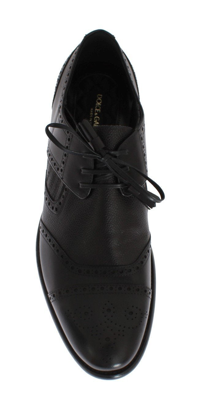 Black Leather Dress Oxford Wingtip Shoes