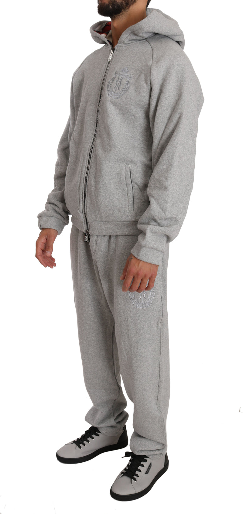 Gray Cotton Sweater Tracksuit