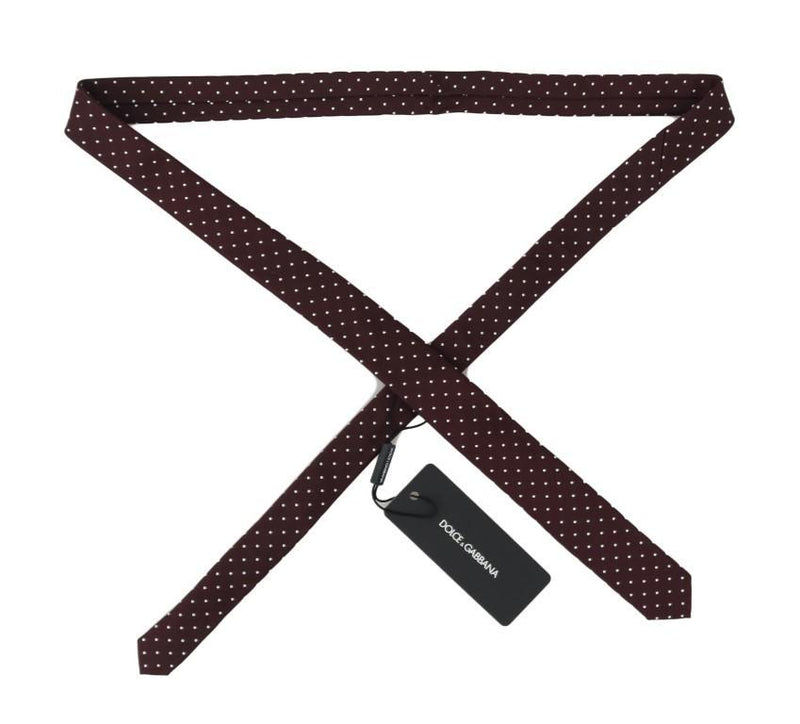 Bordeaux Silk Polka Dot Slim Tie