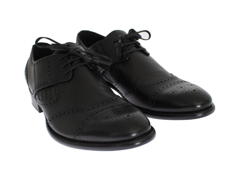 Black Leather Dress Oxford Wingtip Shoes