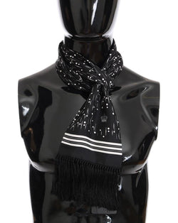 Black White Silk Scarf