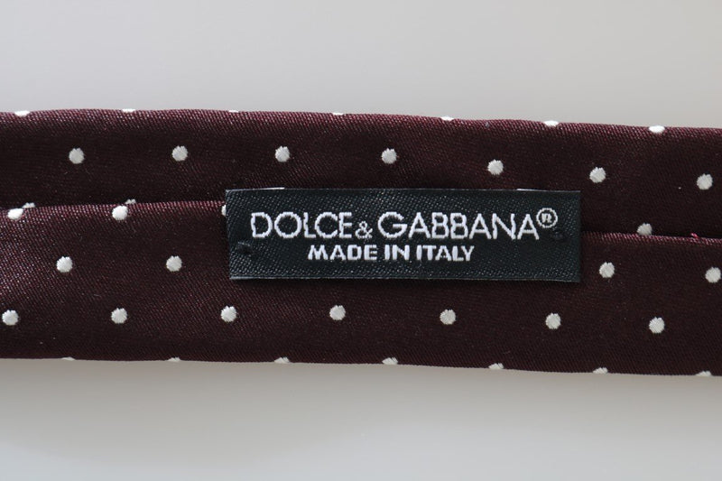 Bordeaux Silk Polka Dot Slim Tie