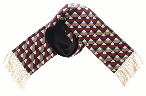 Scarf Men's Blue Red Beige Pattern Cashmere