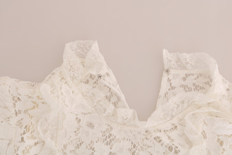 White Lace Fairy Tail Sequin Blouse