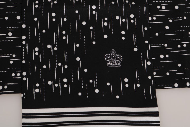 Black White Silk Scarf