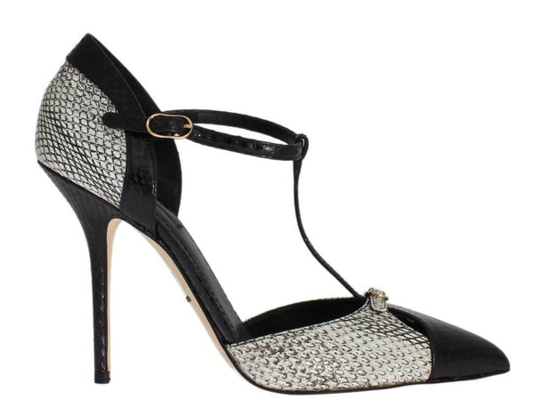 Silver Black Snakeskin Ayers Pumps