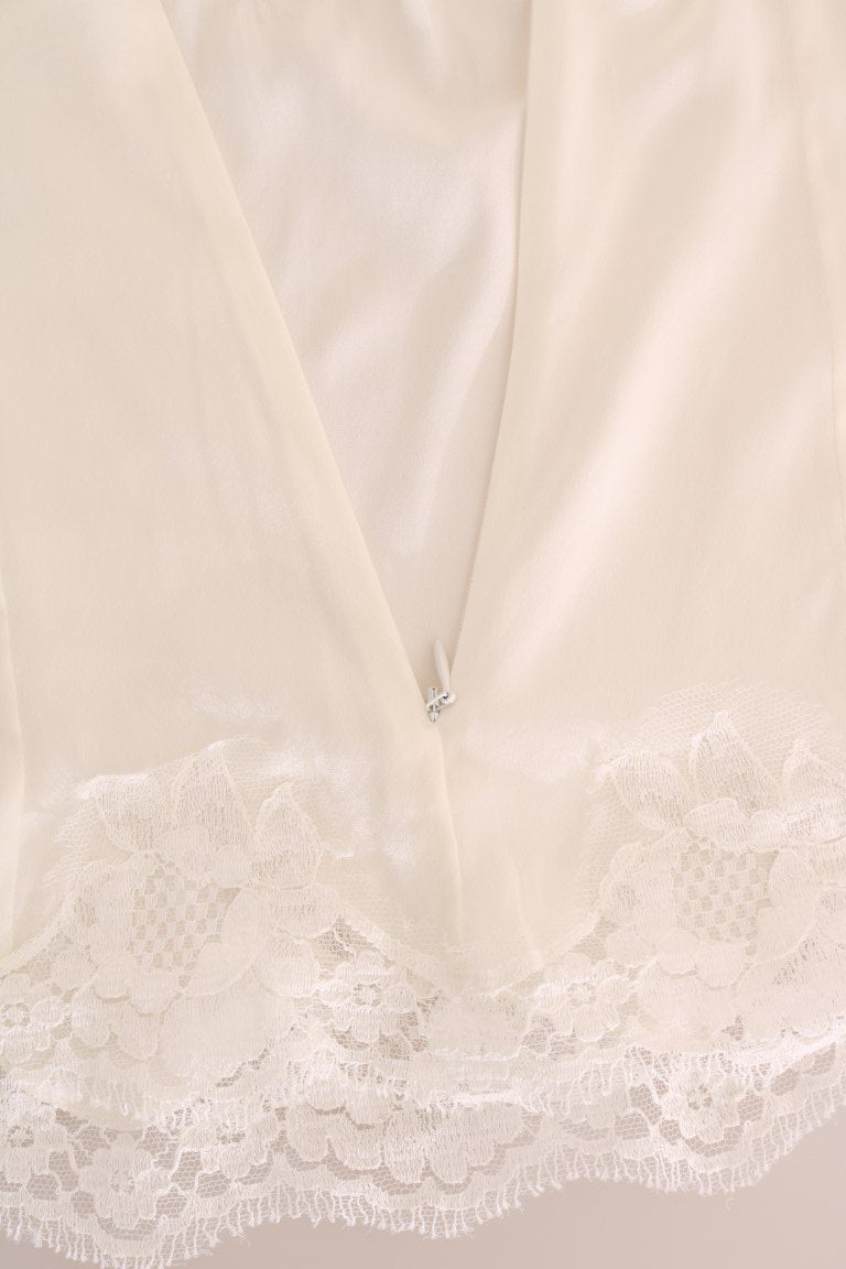White Lace Fairy Tail Sequin Blouse