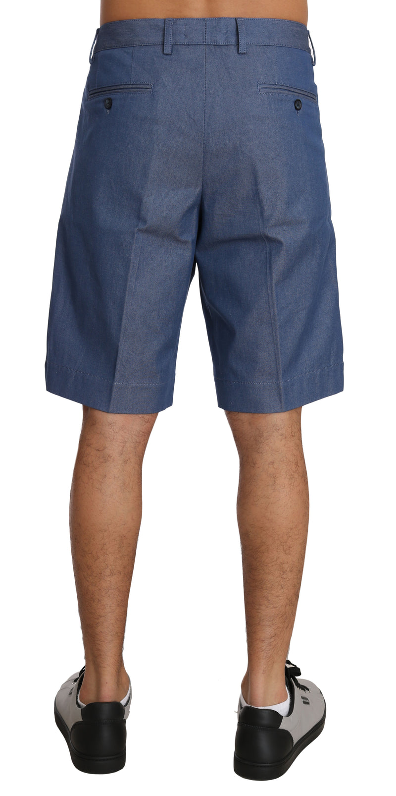 BYX1306Blue Cotton Crown Chinos Knees High Shorts