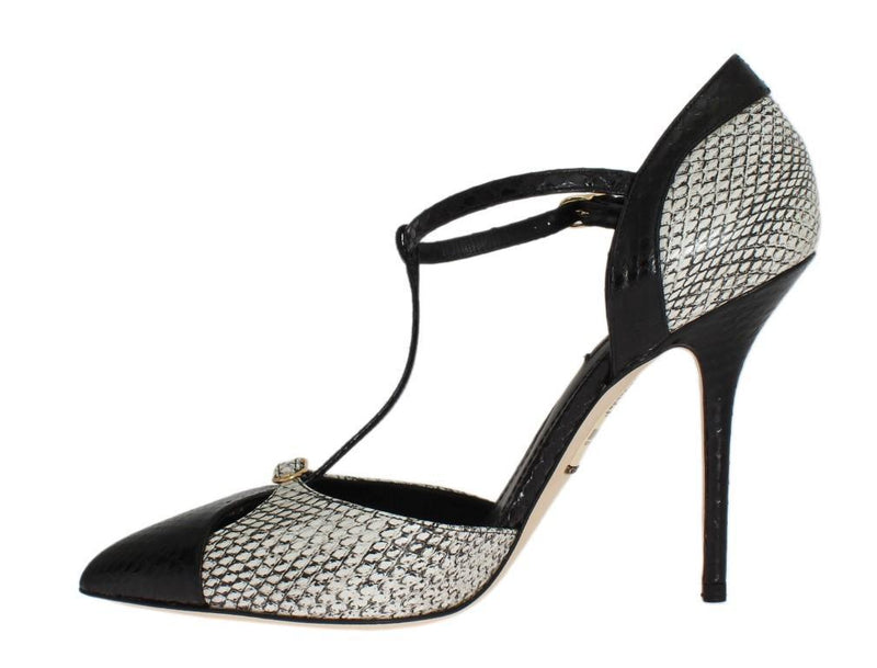 Silver Black Snakeskin Ayers Pumps