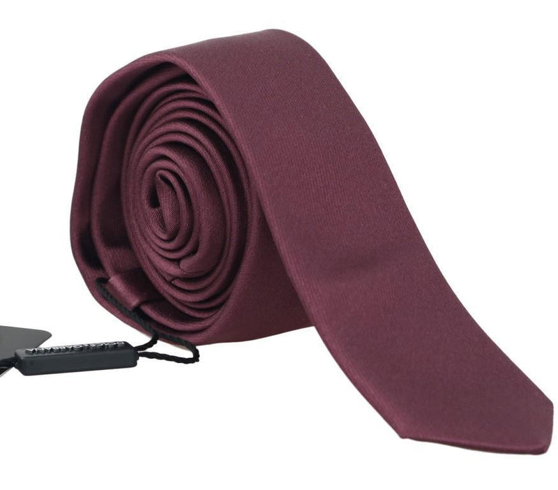 Bordeaux Silk Solid Slim Tie