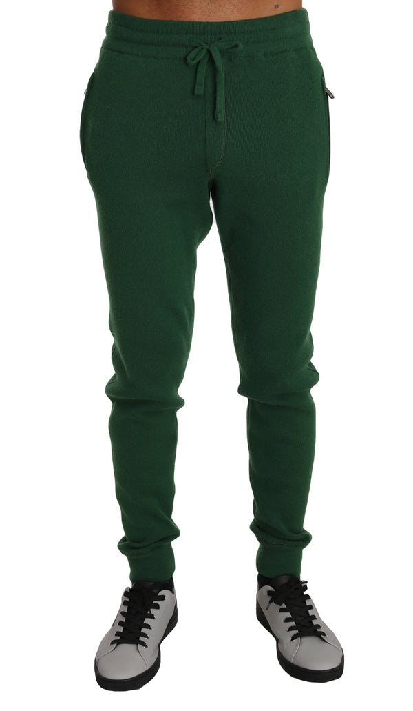 Green 100% Cashmere Casual Warm Sweatpants