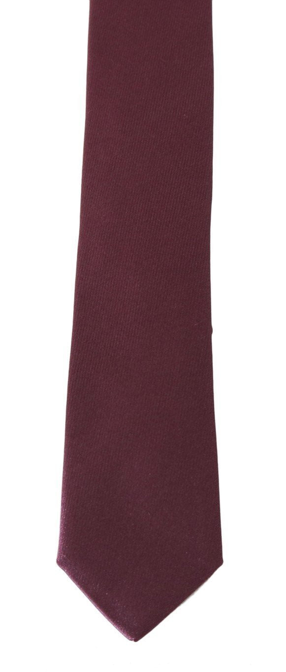 Bordeaux Silk Solid Slim Tie