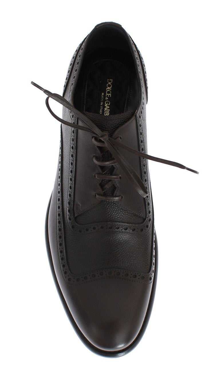 Brown Leather Wingtip Formal Shoes