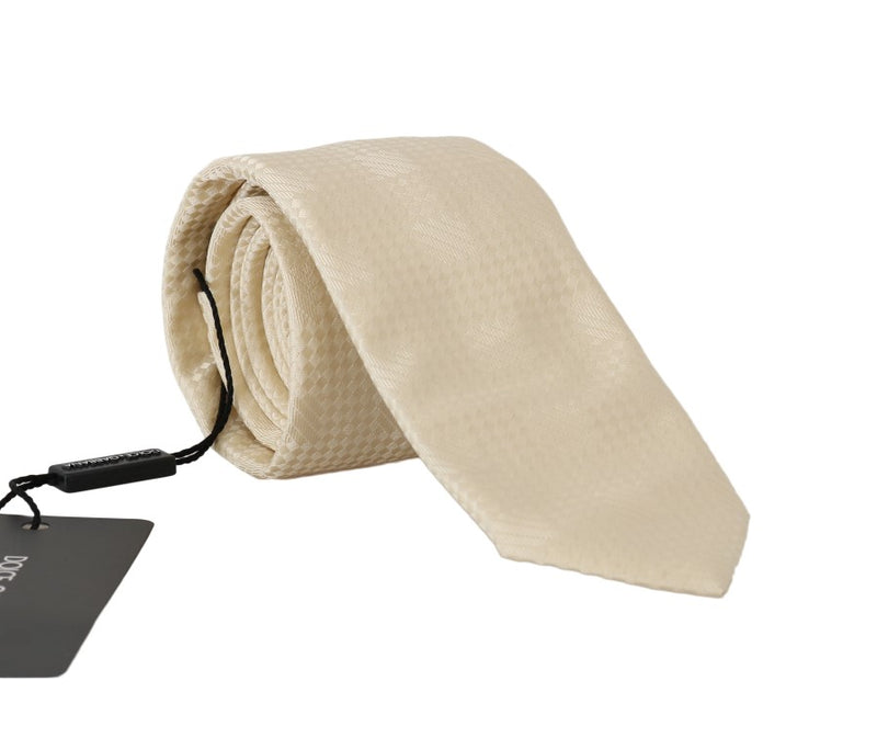 Beige Silk Patterned Classic Tie