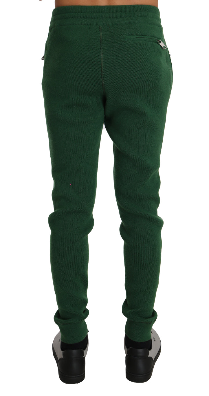 Green 100% Cashmere Casual Warm Sweatpants