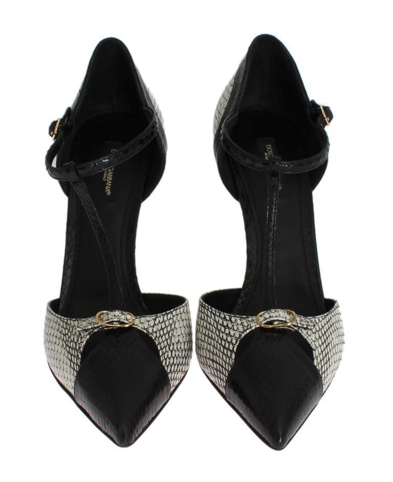 Silver Black Snakeskin Ayers Pumps