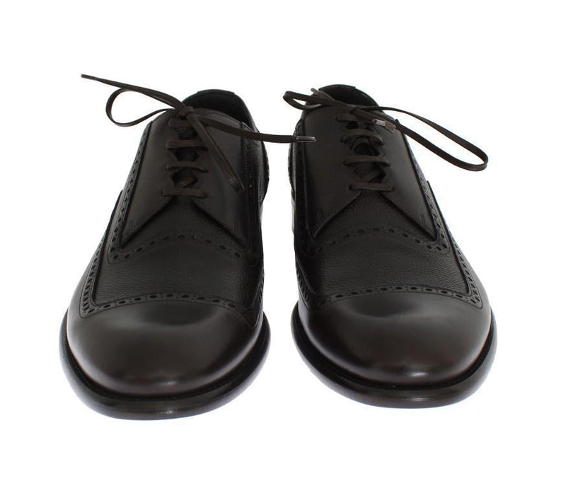 Brown Leather Wingtip Formal Shoes