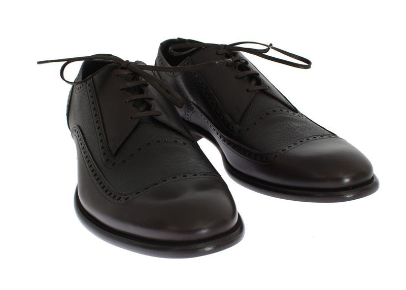 Brown Leather Wingtip Formal Shoes