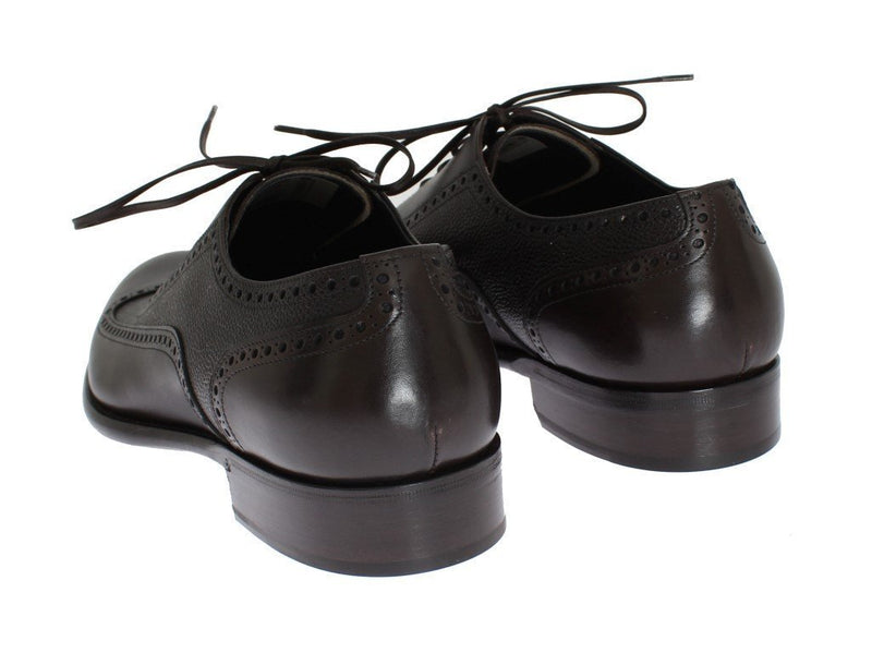 Brown Leather Wingtip Formal Shoes