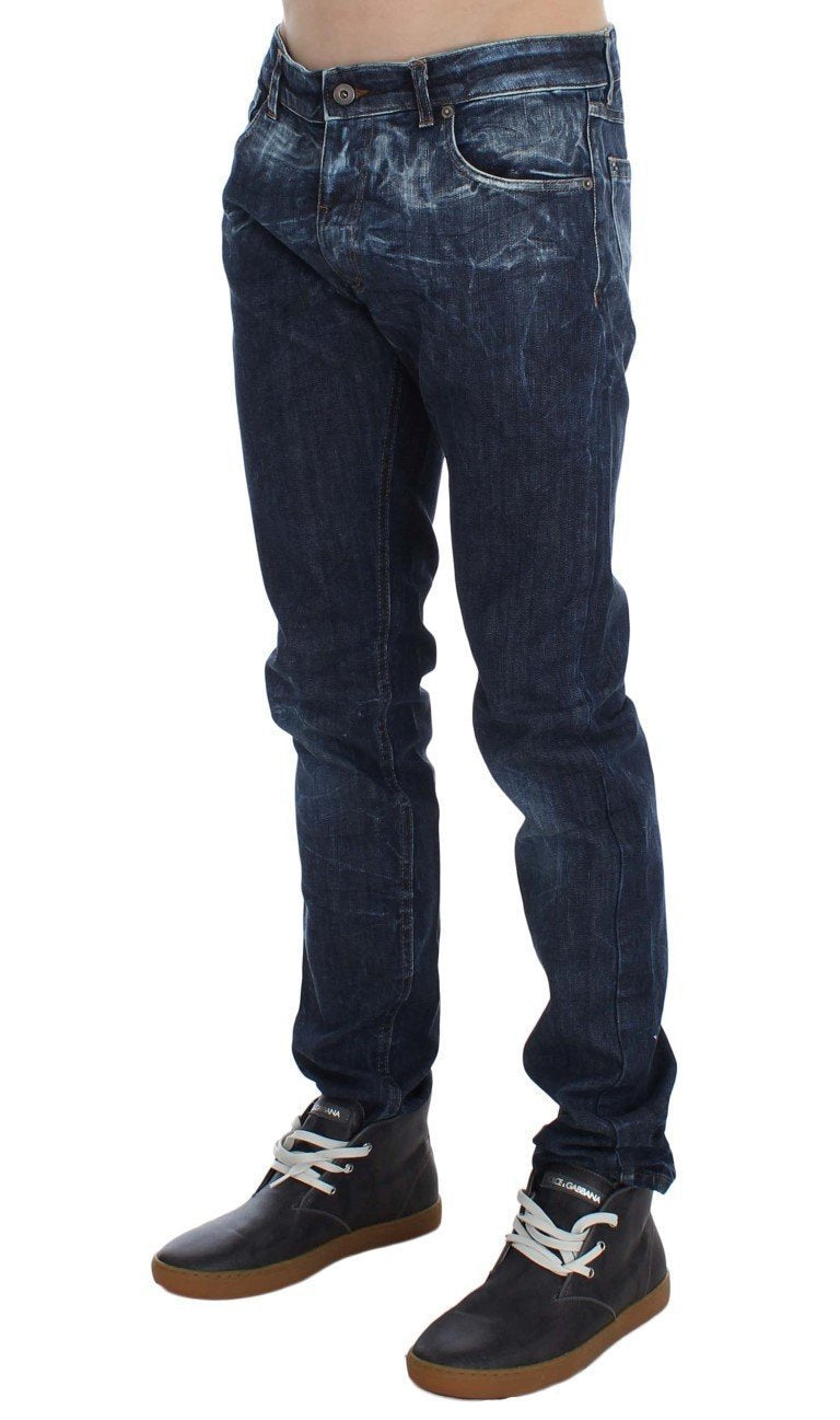 Blue Wash Cotton Stretch Slim Fit Jeans