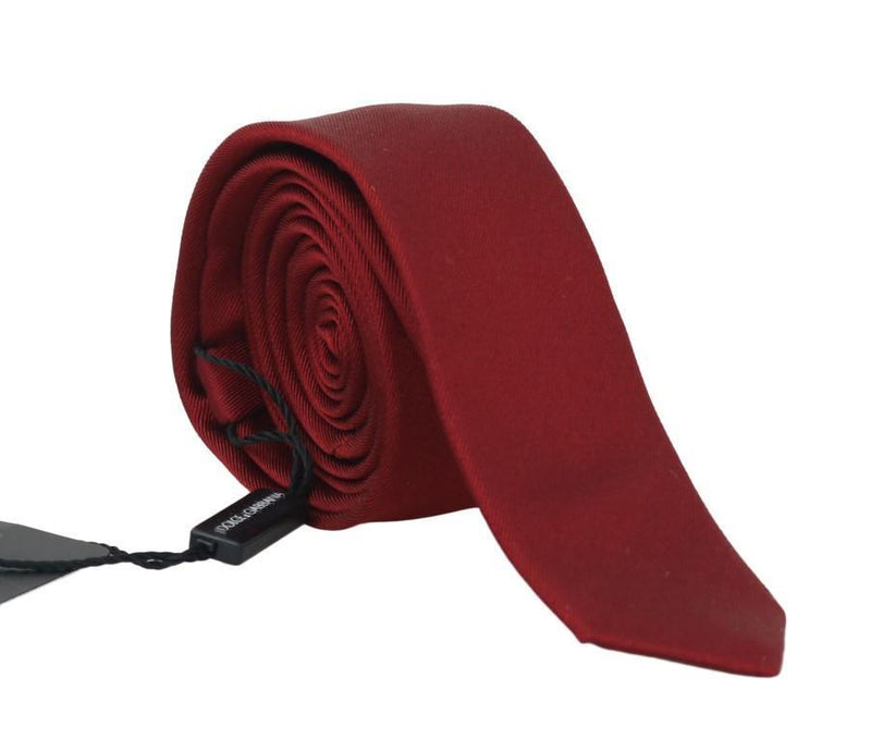 Red Silk Solid Slim Tie