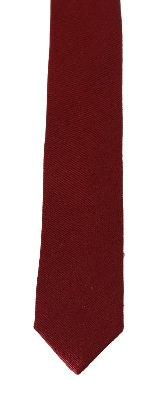 Red Silk Solid Slim Tie