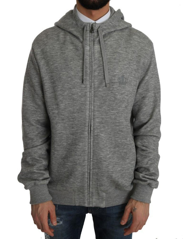 Gray Sweater Hooded Zipper Cashmere