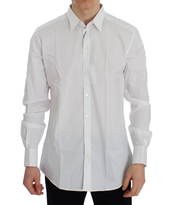 White Stretch Slim Fit GOLD Shirt