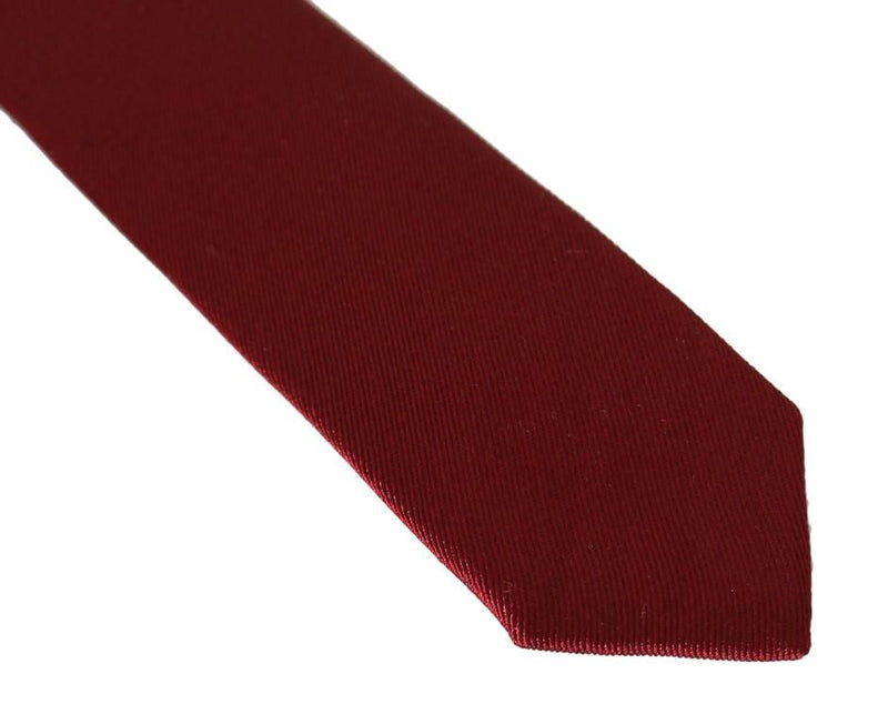 Red Silk Solid Slim Tie