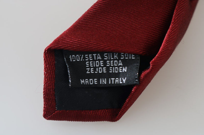 Red Silk Solid Slim Tie