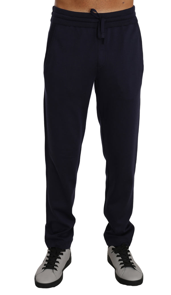 Blue 100% Silk Casual Lounge Sweatpants