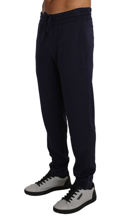 Blue 100% Silk Casual Lounge Sweatpants