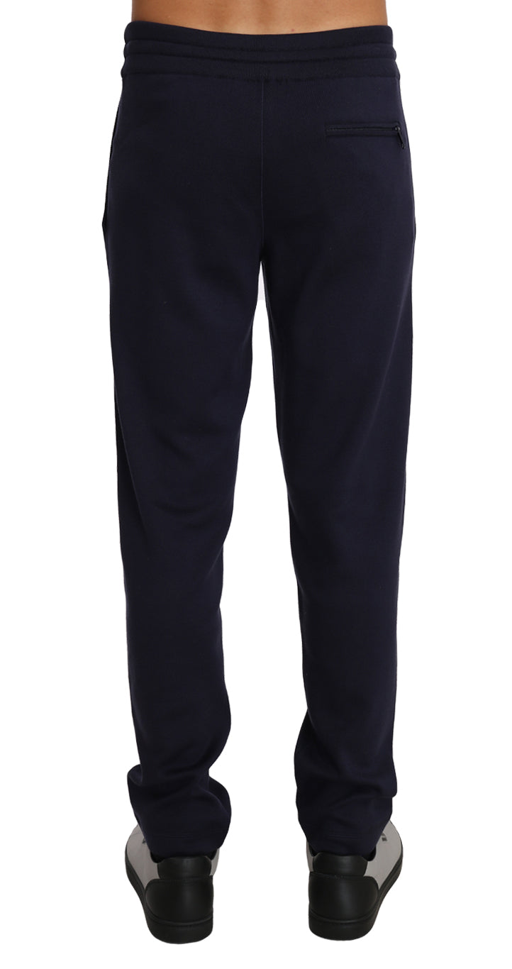 Blue 100% Silk Casual Lounge Sweatpants