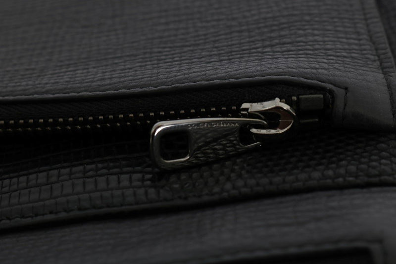 Gray Lizard Leather Wristlet Messenger Bag