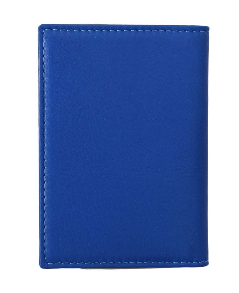 Blue Leather Bifold Wallet